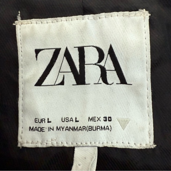 Zara viral black vegan leather long blazer jacket - Large - Picture 5 of 6